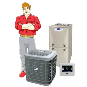worker by air conditioning illustration